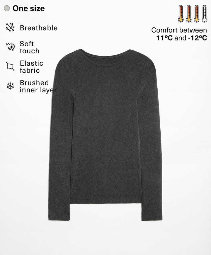 Moudda Oysho - T-Shirt Base Layer Sans Coutures Manches Longues Extra Large - Tunisie 1