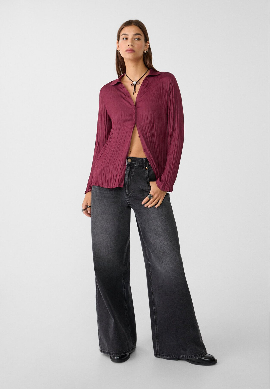 Moudda STRADIVARIUS - Chemise en Satin Plissée - Tunisie 3