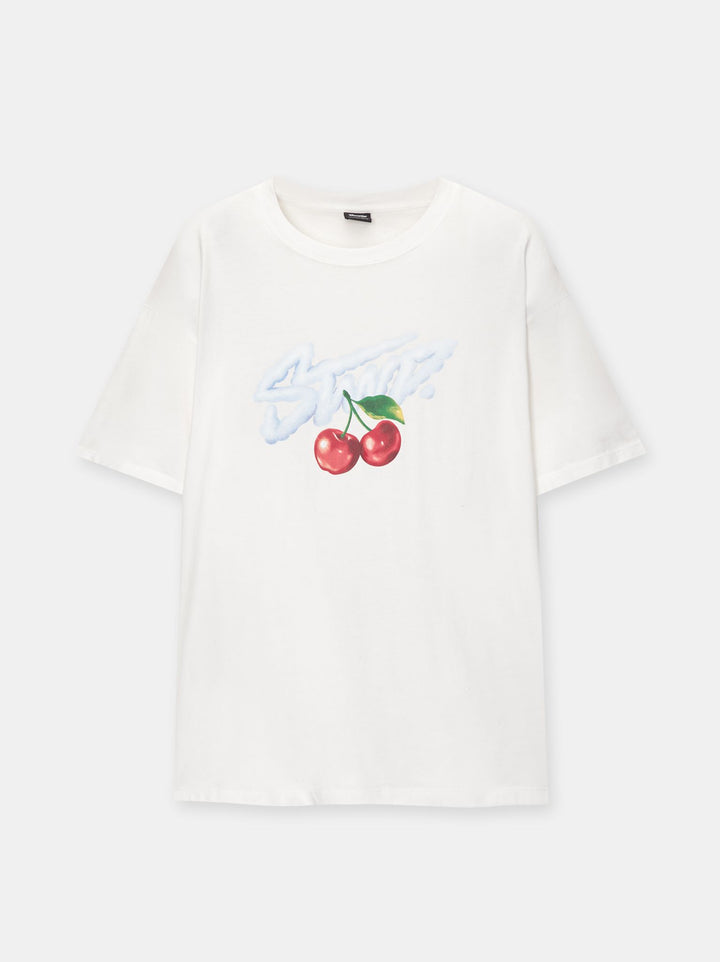 Moudda PULL & BEAR - T-Shirt Lavé Logo STWD Cerises - Tunisie 1