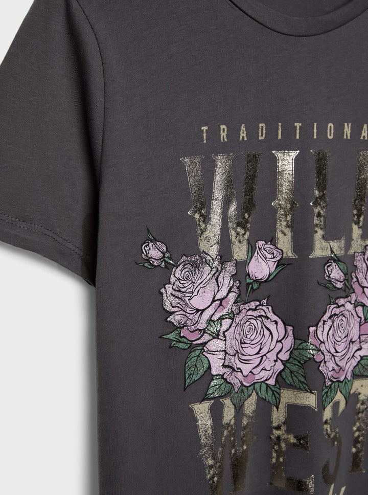 Moudda STRADIVARIUS - T-Shirt Manches courtes Graphique Foil - Tunisie 1