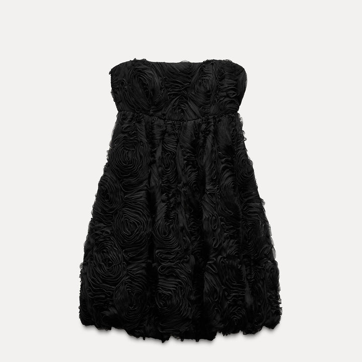 Moudda ZARA - Robe courte col bateau, jupe bouffante en 3D - Tunisie 1