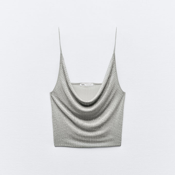 Moudda ZARA - Haut bretelles en tul, strass – ensemble - Tunisie 2