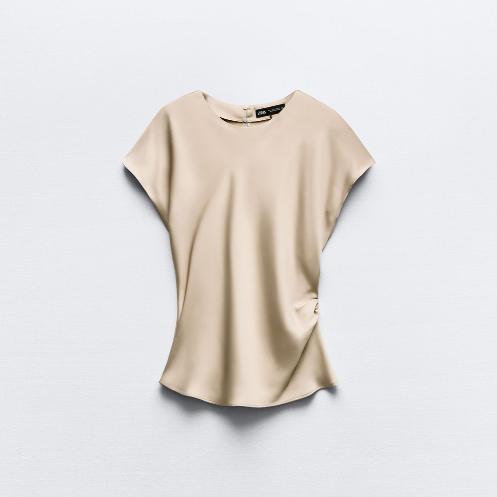 Moudda ZARA - Ensemble top satin drapé, manches tombantes - Tunisie 2
