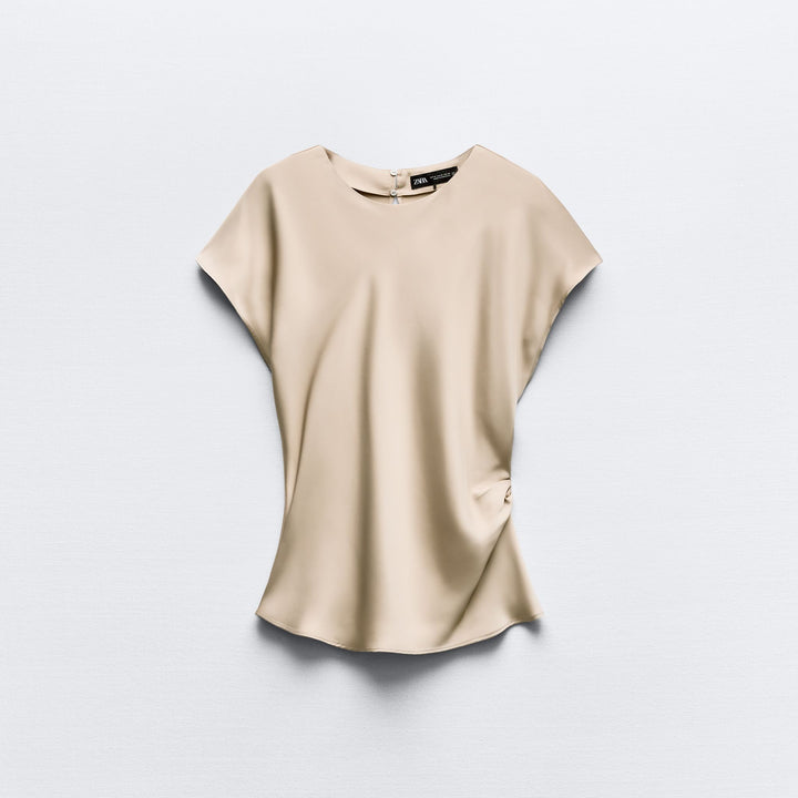 Moudda ZARA - Ensemble top satin drapé, manches tombantes - Tunisie 2