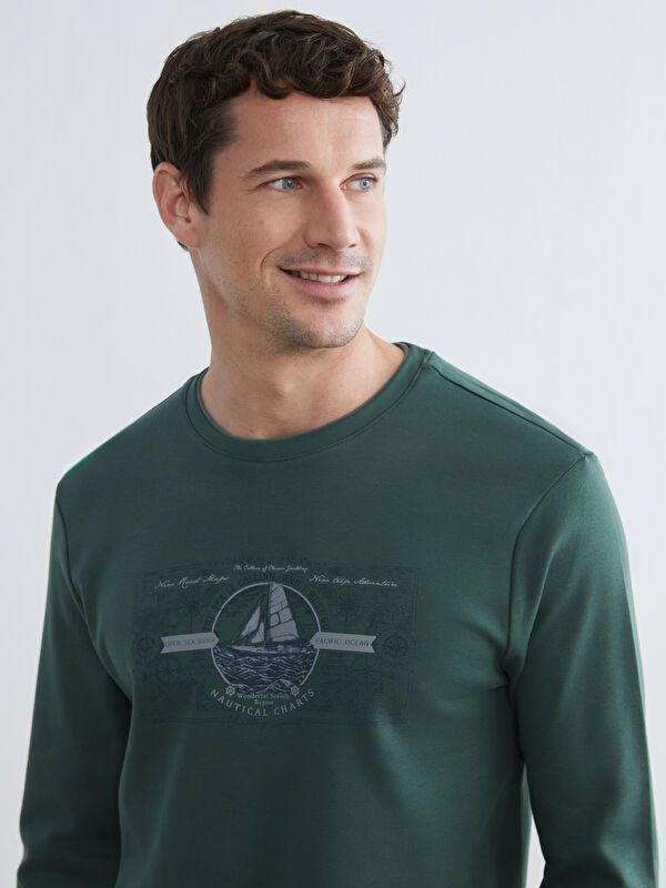 Moudda LC Waikiki - Sweatshirt imprimé basique pour Homme - Tunisie 1