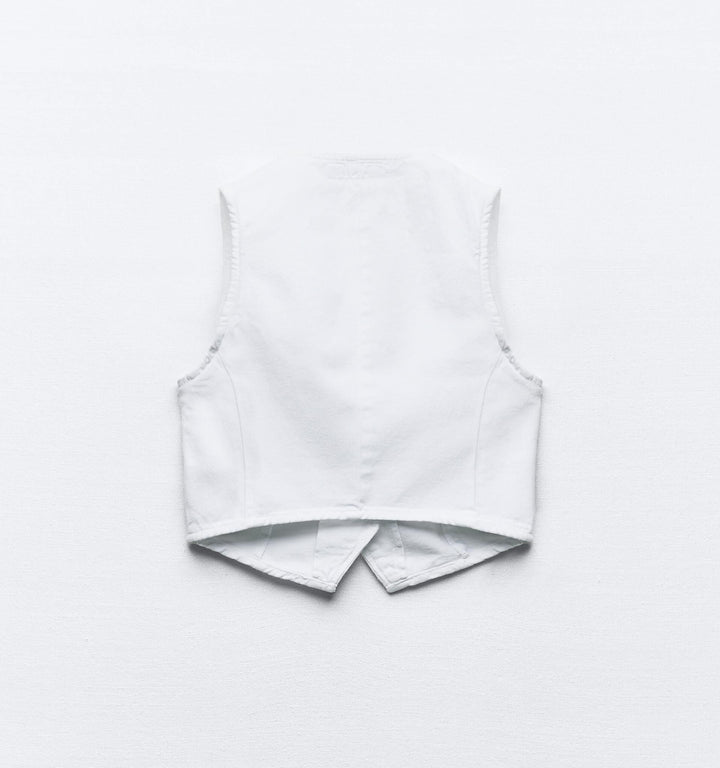 Moudda ZARA - Gilet denim à boutons apparents – ensemble coordonné - Tunisie 3
