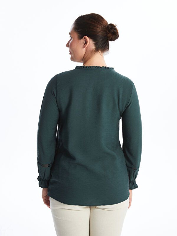 Moudda LC Waikiki - Blouse tissée manches longues Femme Vert foncé - Tunisie 4