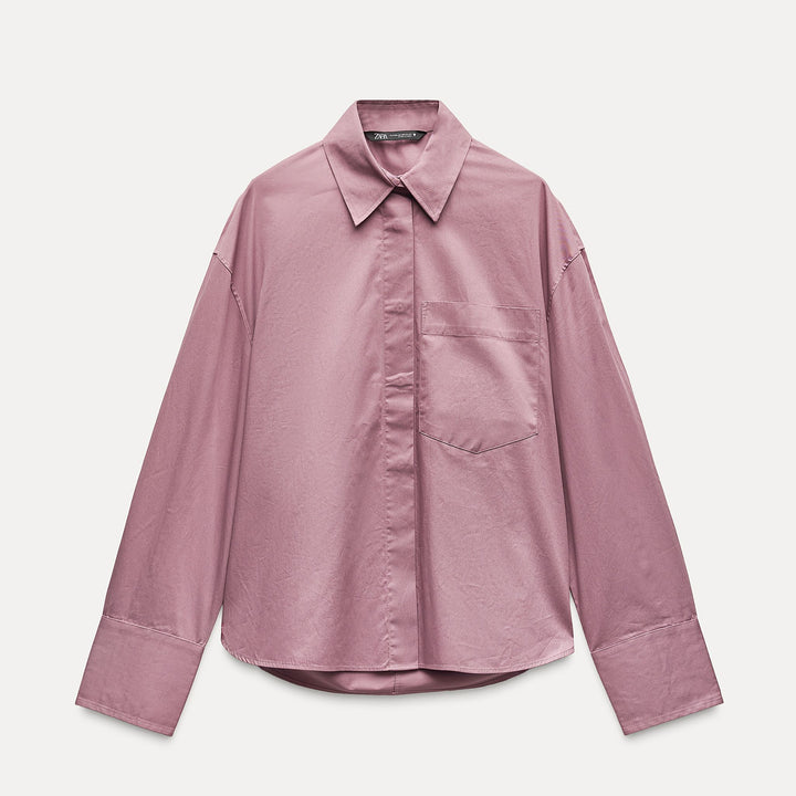Moudda ZARA - Chemise gabardine manches longues grande poche - Tunisie 2