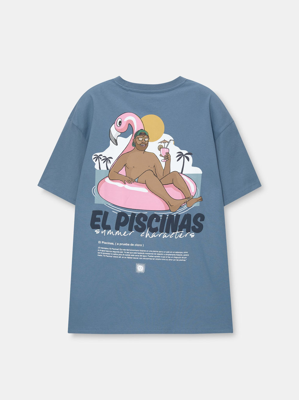 Moudda PULL & BEAR - T-Shirt Demi-Manches Summer Characters Bleu - Tunisie 2
