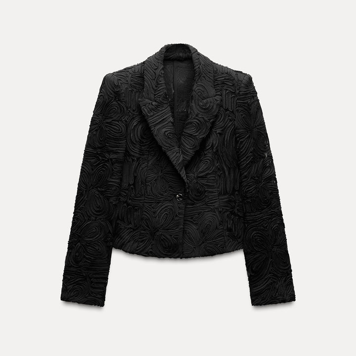 Moudda ZARA - Ensemble blazer cintré, semi-transparent, fleurs en 3D - Tunisie 2