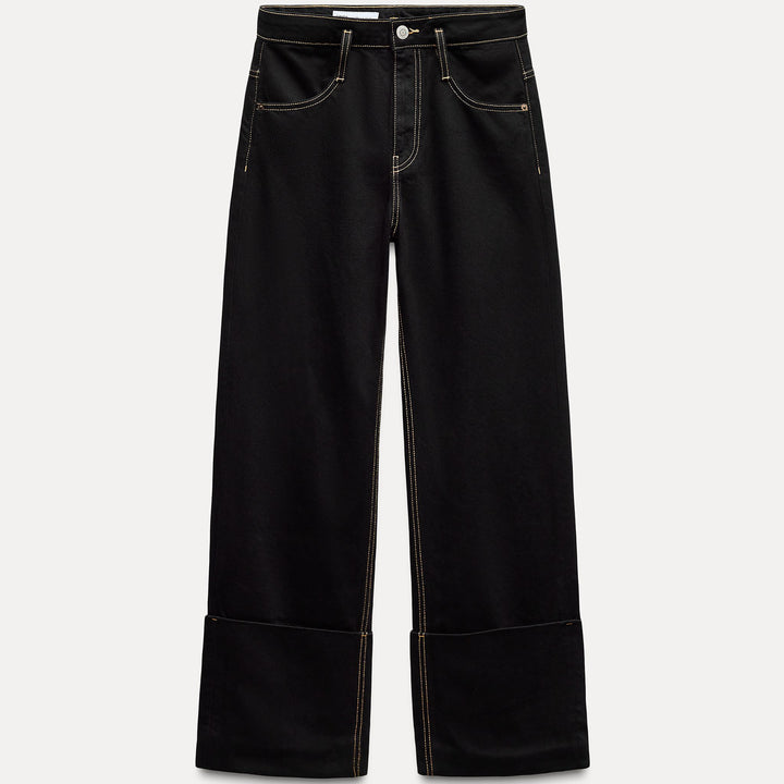 Moudda ZARA - Pantalon ample entrejambe baissé surpiqûres contrastées - Tunisie 2