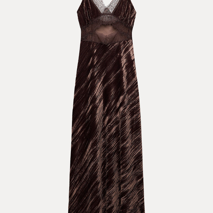 Moudda ZARA - Robe Midi en Velours et Dentelle - Tunisie 1