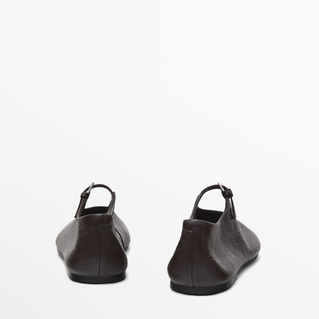 Moudda Massimo Dutti - Ballerines boucle cuir craquelé - Tunisie 6