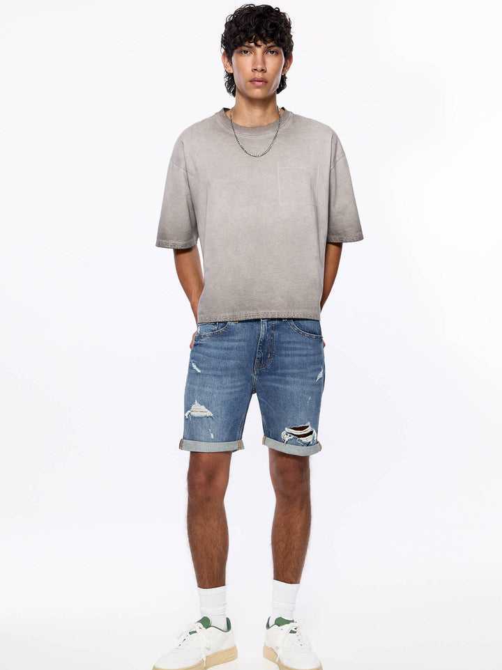 Moudda PULL & BEAR - Bermuda Denim Slim Déchiré - Tunisie 2