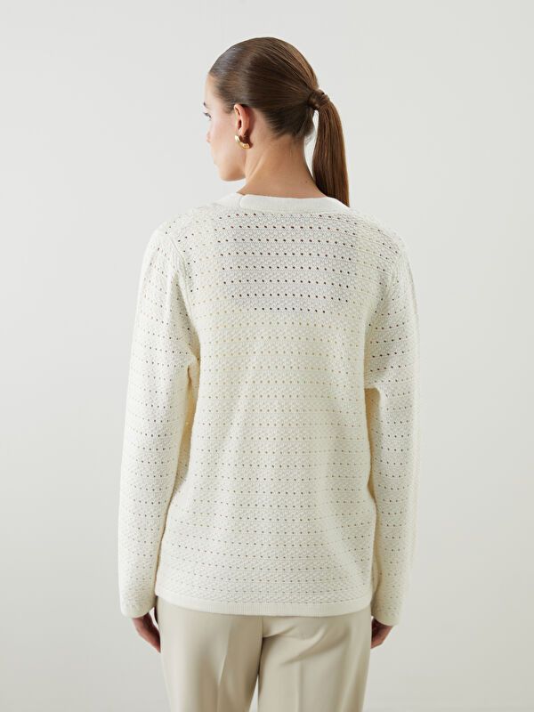 Moudda LC Waikiki - Cardigan fin en tricot Femme Ecru - Tunisie 5
