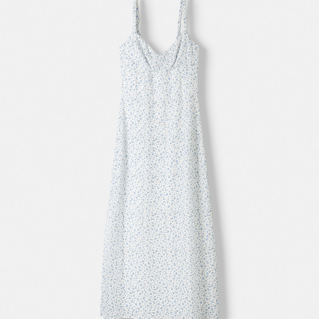 Moudda BERSHKA - Robe mi-longue gaufrée fleurs - Tunisie 1