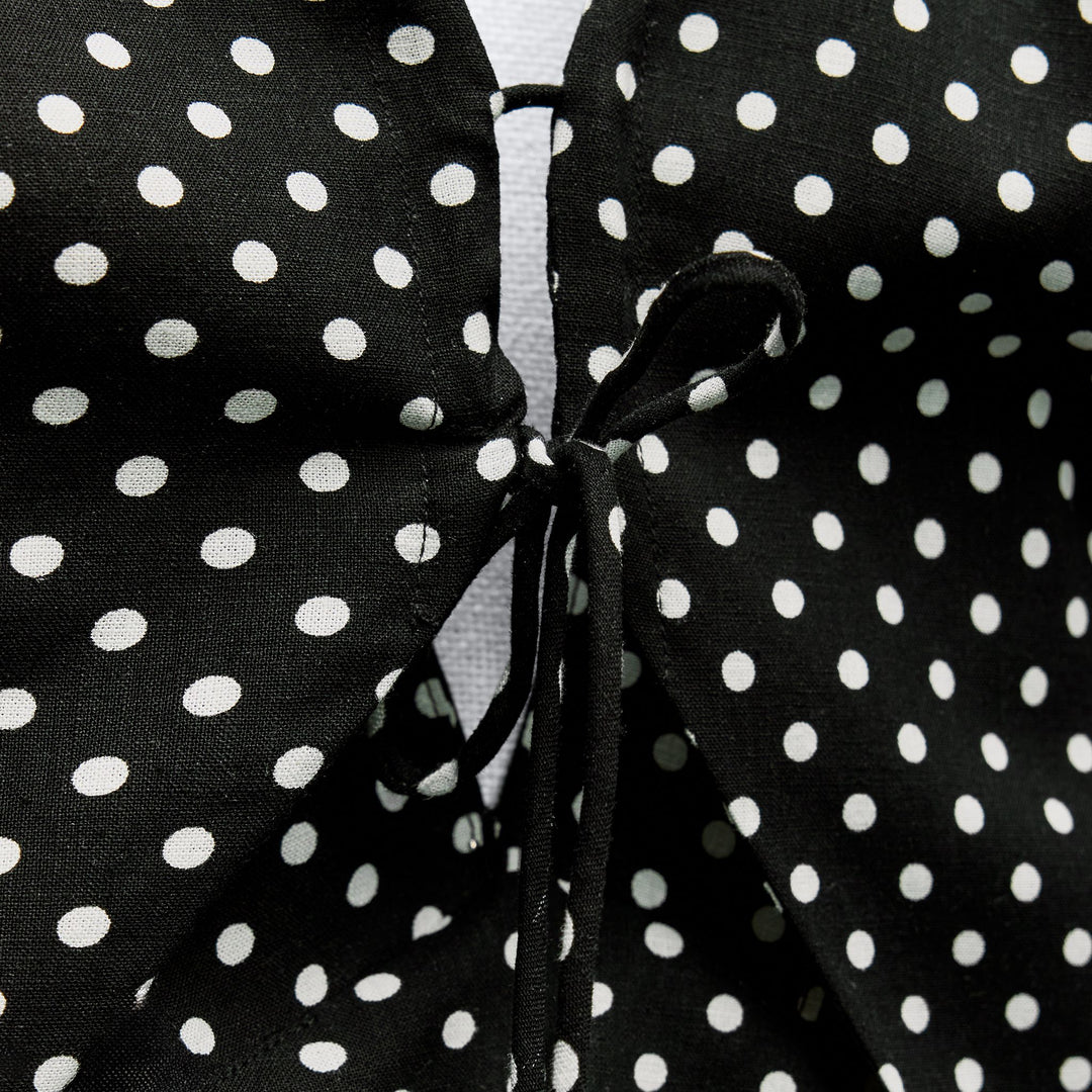 Moudda ZARA - Robe mi-longue lin/viscose col en V imprimée pois - Tunisie 4