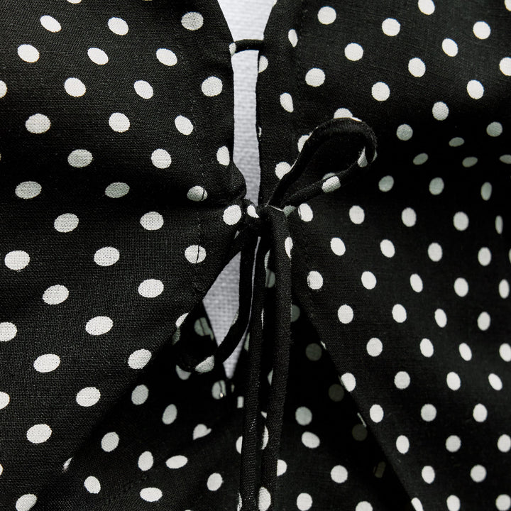 Moudda ZARA - Robe mi-longue lin/viscose col en V imprimée pois - Tunisie 4