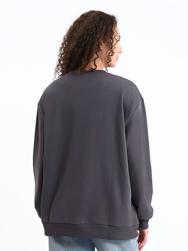 Moudda LC Waikiki - Sweatshirt en jersey sous licence Femme Anthracite - Tunisie 5