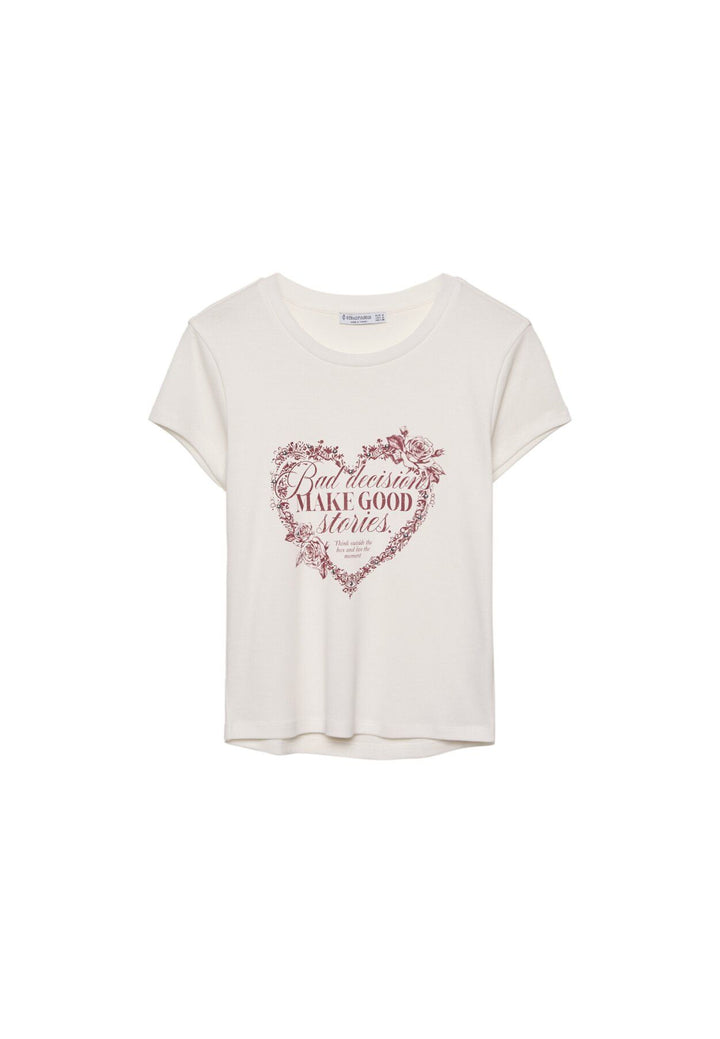 Moudda STRADIVARIUS - T-Shirt Fitted Imprimé Bijoux - Tunisie 1