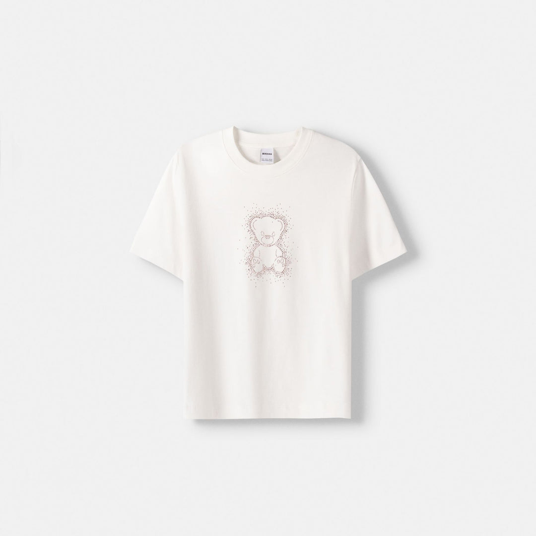 Moudda BERSHKA - T-shirt manches courtes strass ours anges - Tunisie 1