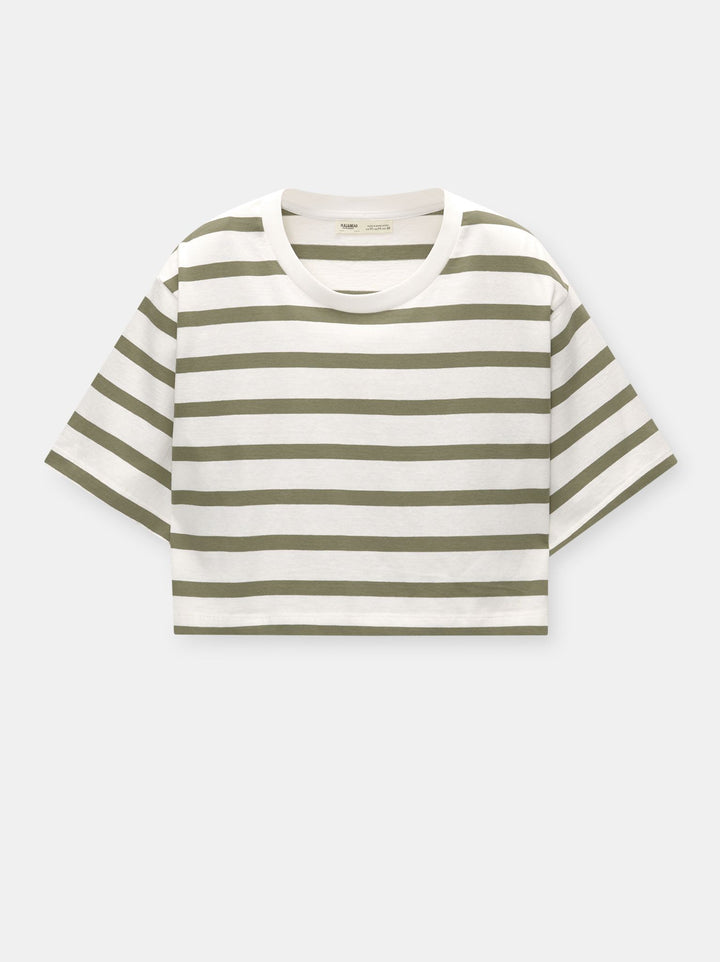 Moudda PULL & BEAR - Body Basique Crop Oversize Rayures - Tunisie 2