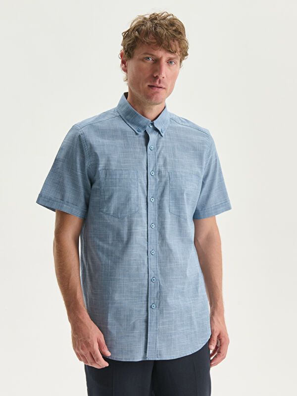 Moudda LC Waikiki - Chemise à carreaux manches courtes en tissu tissé pour Homme - Tunisie 1