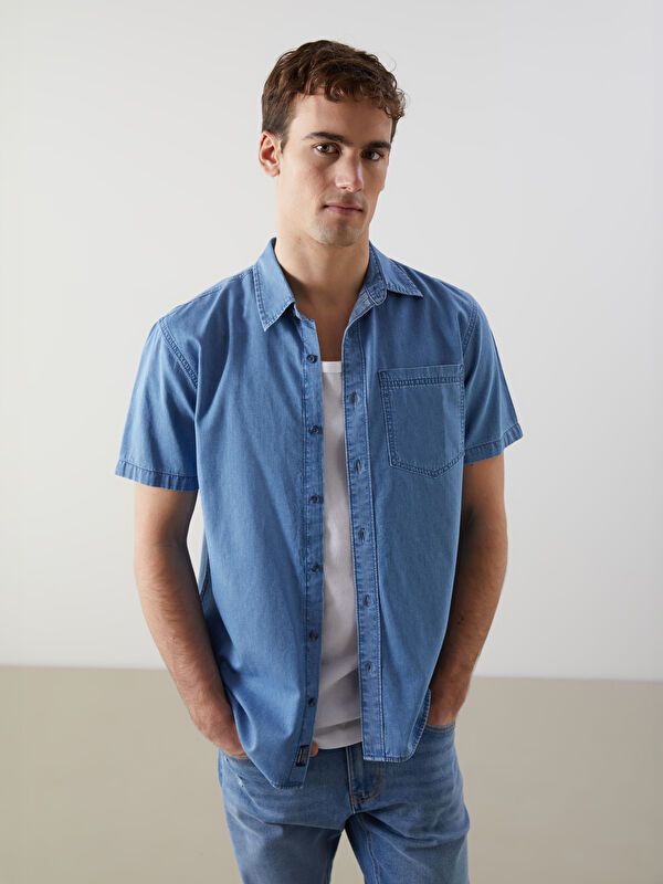 Moudda LC Waikiki - Chemise en jean manches courtes pour Homme - Tunisie 1