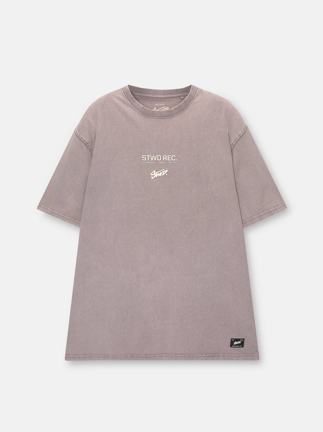 Moudda PULL & BEAR - T-Shirt Demi-Manches STWD World Records Lavé Haute Densité - Tunisie 4