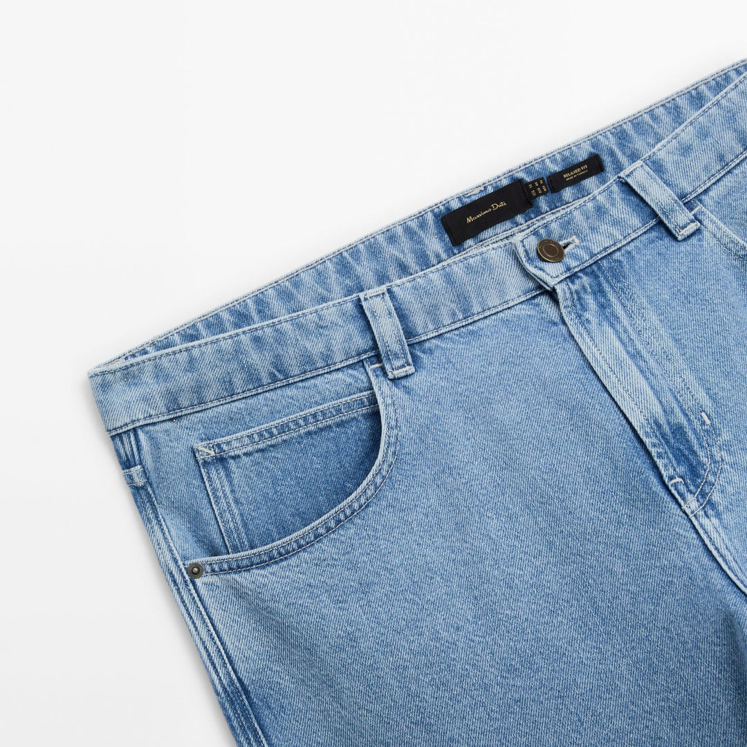 Moudda Massimo Dutti - Pantalon jean mi-délavé relaxed - Tunisie 7
