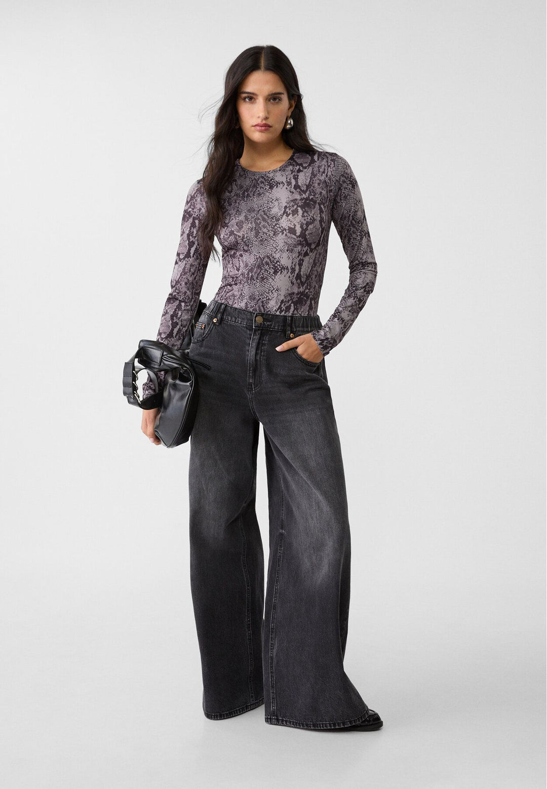 Moudda STRADIVARIUS - Body Basique M/L en Polyamide Imprimé Tout-Over - Tunisie 3
