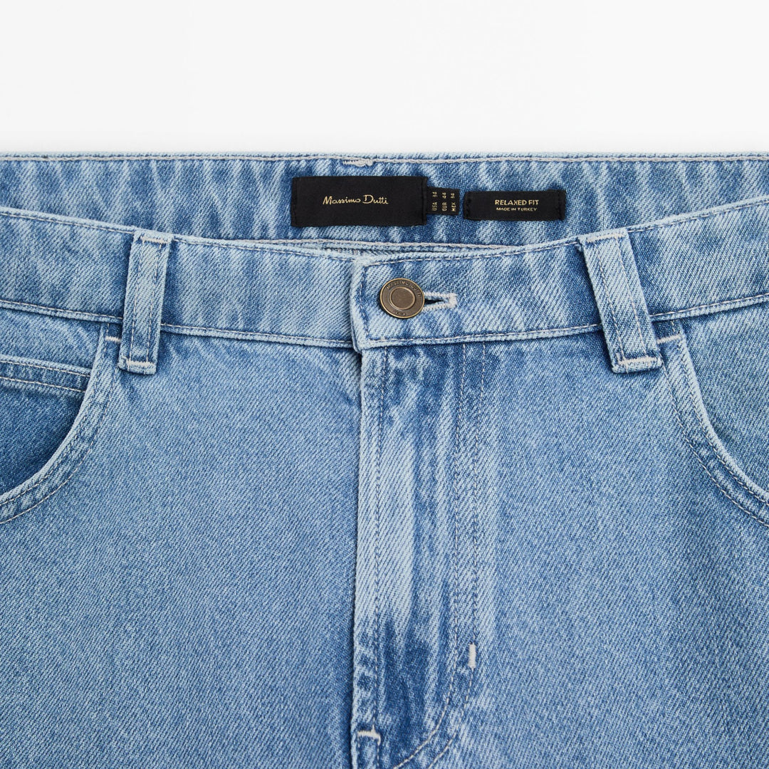Moudda Massimo Dutti - Pantalon jean mi-délavé relaxed - Tunisie 4