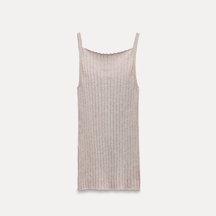 Moudda ZARA - Beige sable – top basique côtelé - Tunisie 1