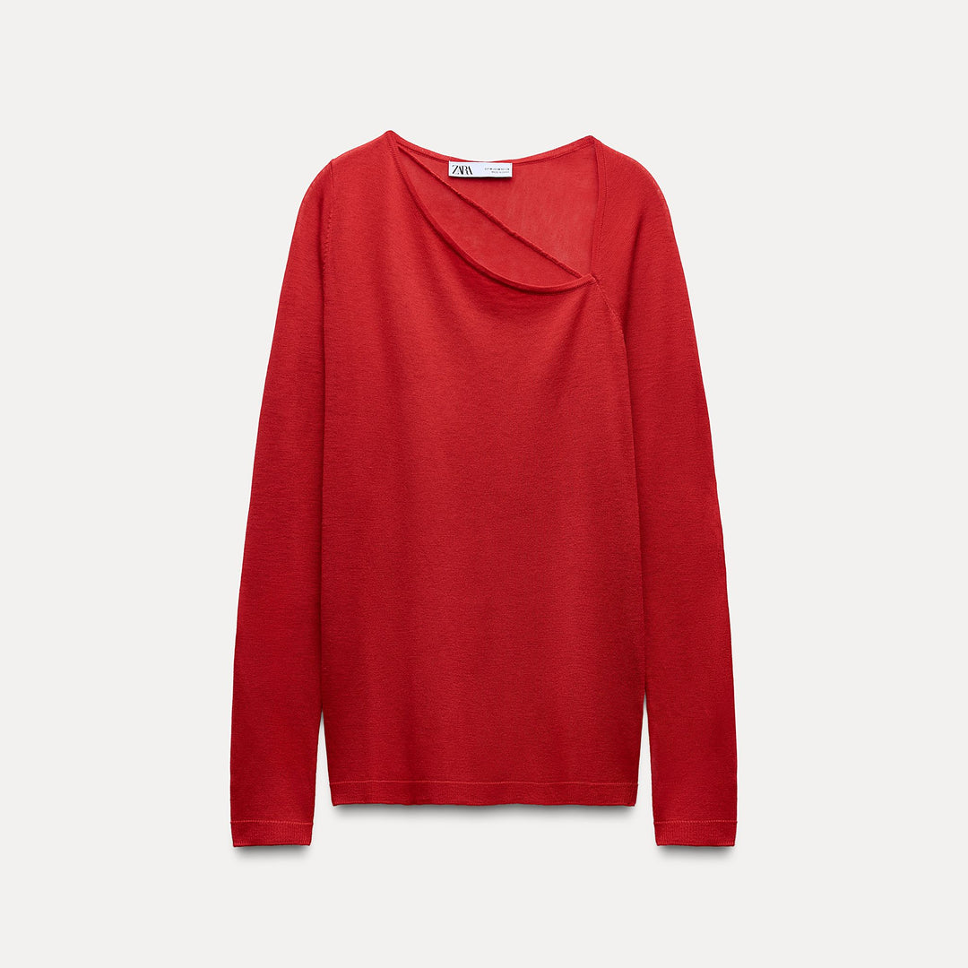 Moudda ZARA - Pull top col fantaisie ultra-fin 70% laine 30% soie - Tunisie 2