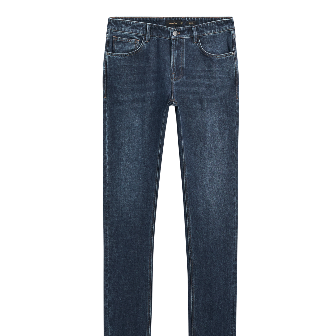 Moudda Massimo Dutti - Pantalon jean indigo lavé coupe fuselée - Tunisie 2