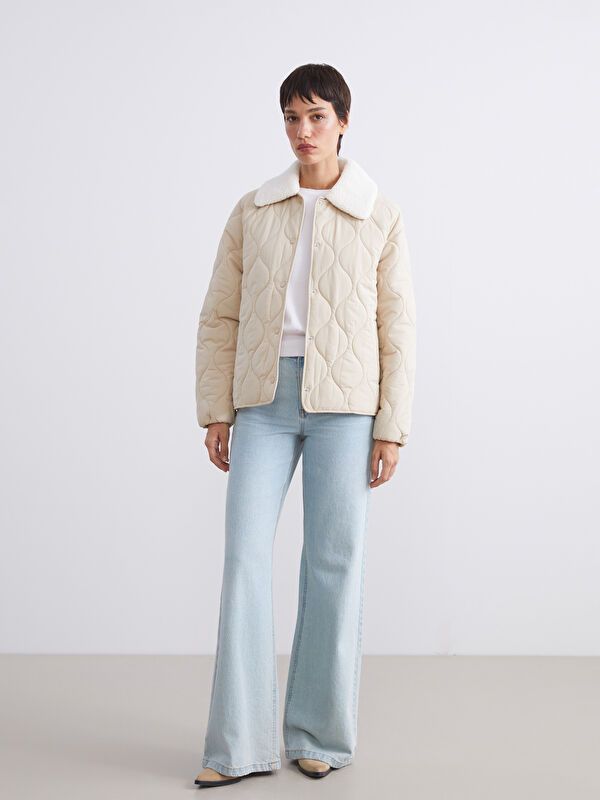 Moudda LC Waikiki - Manteau matelassé en nylon Femme Beige - Tunisie 2