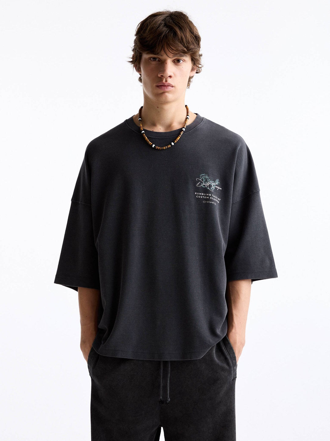 Moudda PULL & BEAR - T-Shirt Usé Waffle Customs Classics Cheval - Tunisie 1