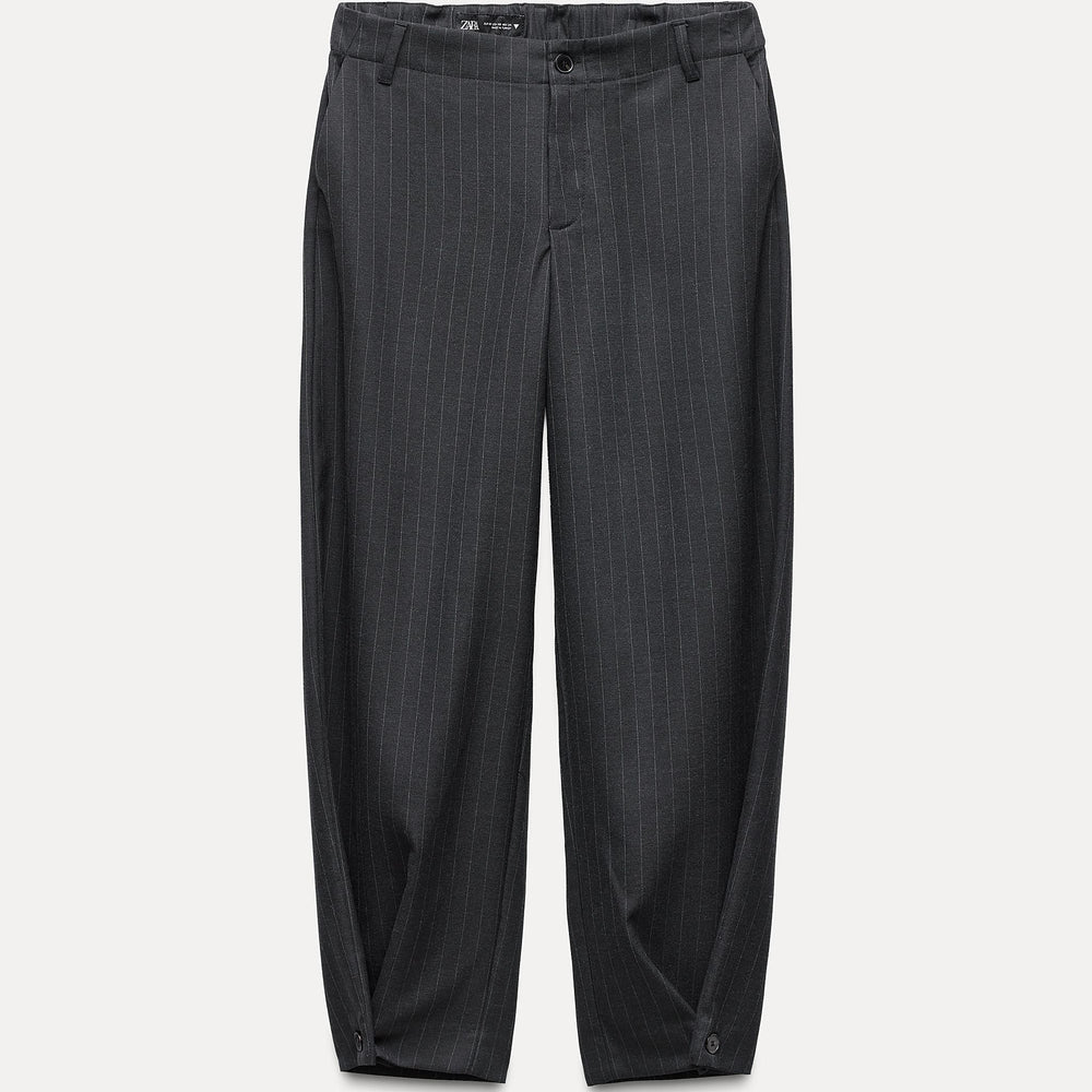 Moudda ZARA - Pantalon tonneau bouton ourlet rayé diplomate - Tunisie 2