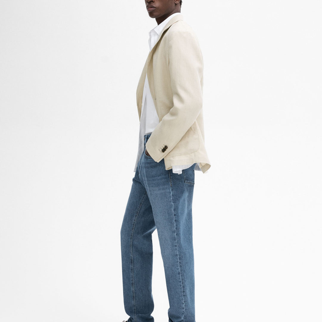 Moudda Massimo Dutti - Pantalon jean lavé indigo pur coupe slim - Tunisie 3
