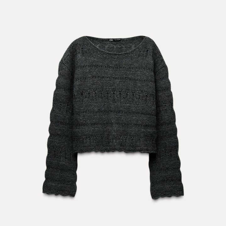 Moudda ZARA - Sweat Col Rond en Crochet Doux - Tunisie 1