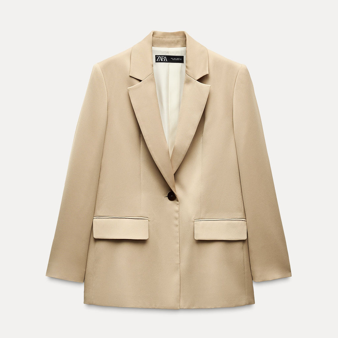 Moudda ZARA - Blazer Satiné Oversize à 1 Bouton - Tunisie 2