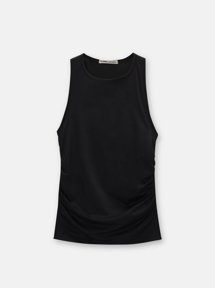 Moudda PULL & BEAR - Body Top Sans Manches Polyamide Froncé Latéral - Tunisie 1