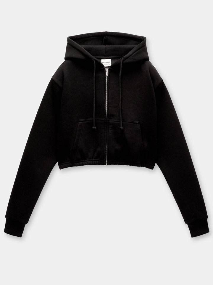 Moudda PULL & BEAR - Sweat Fermeture Capuche Crop Tunnel Fleece - Tunisie 1