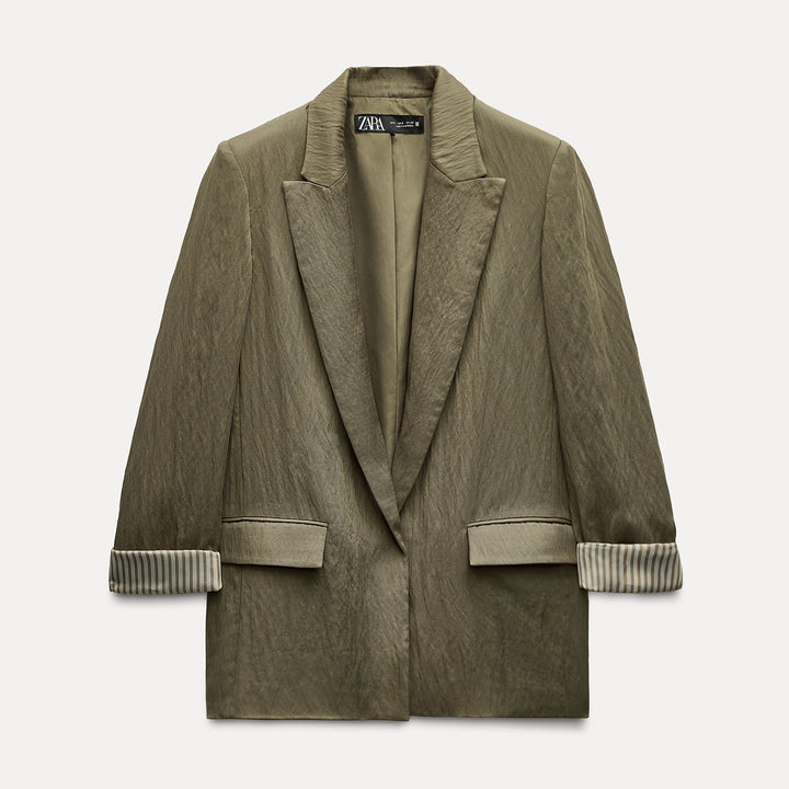 Moudda ZARA - Blazer manches retroussées doublure contrastée - Tunisie 1