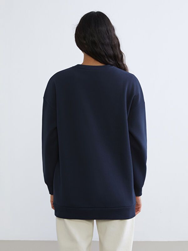 Moudda LC Waikiki - Tunique manches longues en jersey couleur Bleu marine pour femmes - Tunisie 4