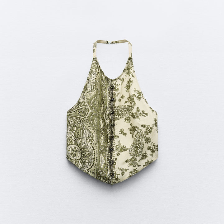 Moudda ZARA - Top col licou foulard imprimé paisley coordonné - Tunisie 1