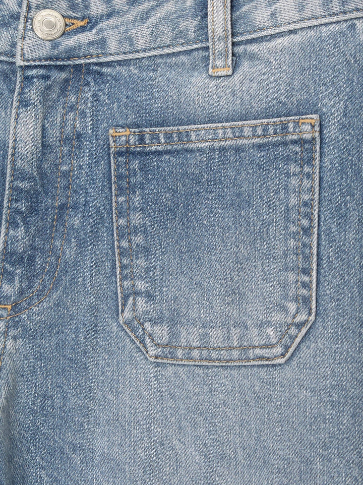 Moudda PULL & BEAR - Pantalon Denim Jambe Large Poches Plastron - Tunisie 3