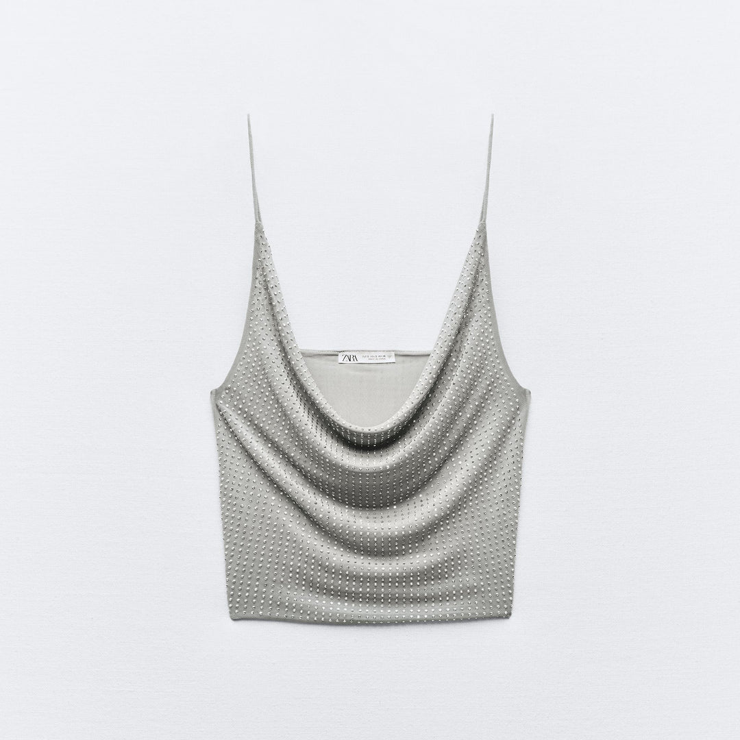 Moudda ZARA - Haut bretelles en tul, strass – ensemble - Tunisie 1