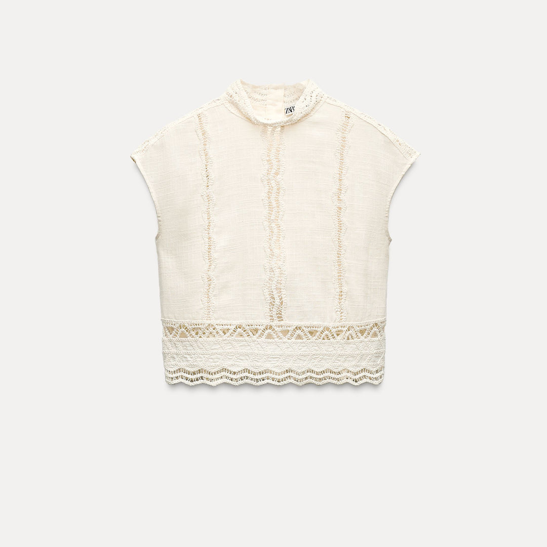 Moudda ZARA - Set top manches courtes crochet - Tunisie 1