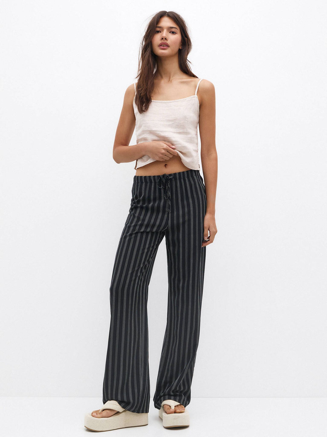 Moudda PULL & BEAR - Pantalon Jambe Large Rayures - Tunisie 4
